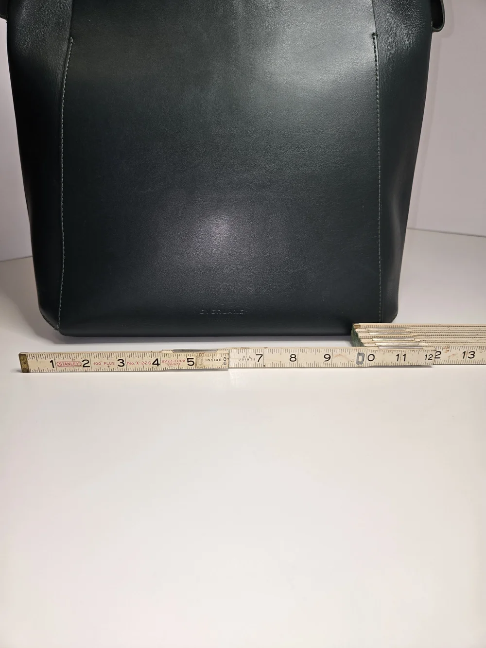 Everlane Dark Green Leather Shoulder Tote